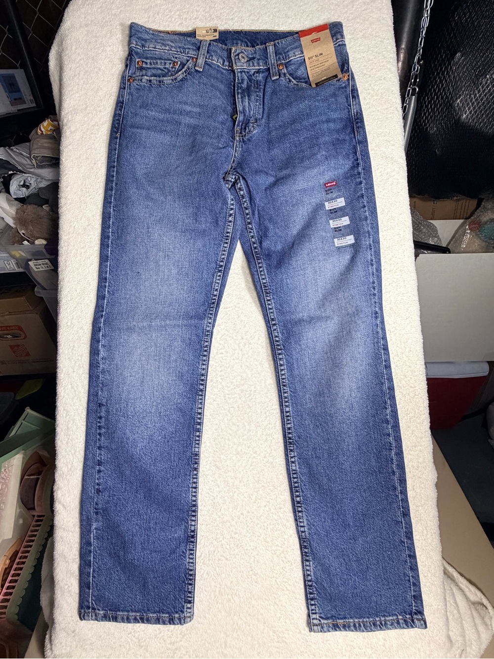 Levi's 511 Slim Fit Stretch Jeans Men's 30x30 Blue Denim New with Tags - Picture 2 of 6